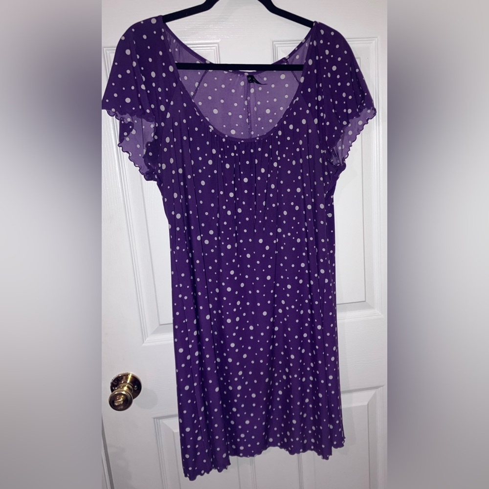 Style & Co. Purple Dress with White Dots